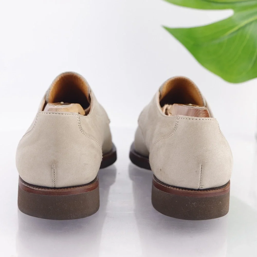 VTG USA Cole Haan Mens White Bucks Size 8.5 M Oxford Dress Shoes Vibram Gum Sole